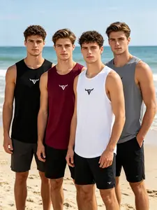 4-Pack Summer Quick-Dry Sports Tank Tops, Unisex Sleeveless Gym Wear, Activewear, Soft Breathable Fabric, Ideal for Fitness Running