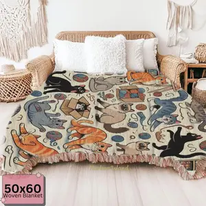 Personalized Cat Blanket for Cat Lovers - Flannel Throw Gift for Cat Moms & Pet Parents - Custom Pet Blanket,Luxury Flannel Blanket Holiday for Mom, Wife, Home Couch, Sofa or Bed