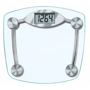 Digital Bath Weighing Scale, Tempered Glass & Chrome Design, LCD Display, 300 lbs Capacity, Battery Powered