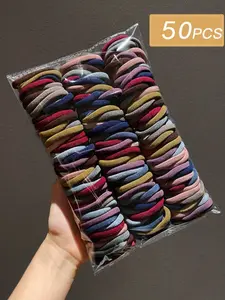 100pcs Hair Ties Scrunchies for Women and Girls, High Elasticity Rubber Bands for Ponytails, Vintage Elegant Style Hair Accessories