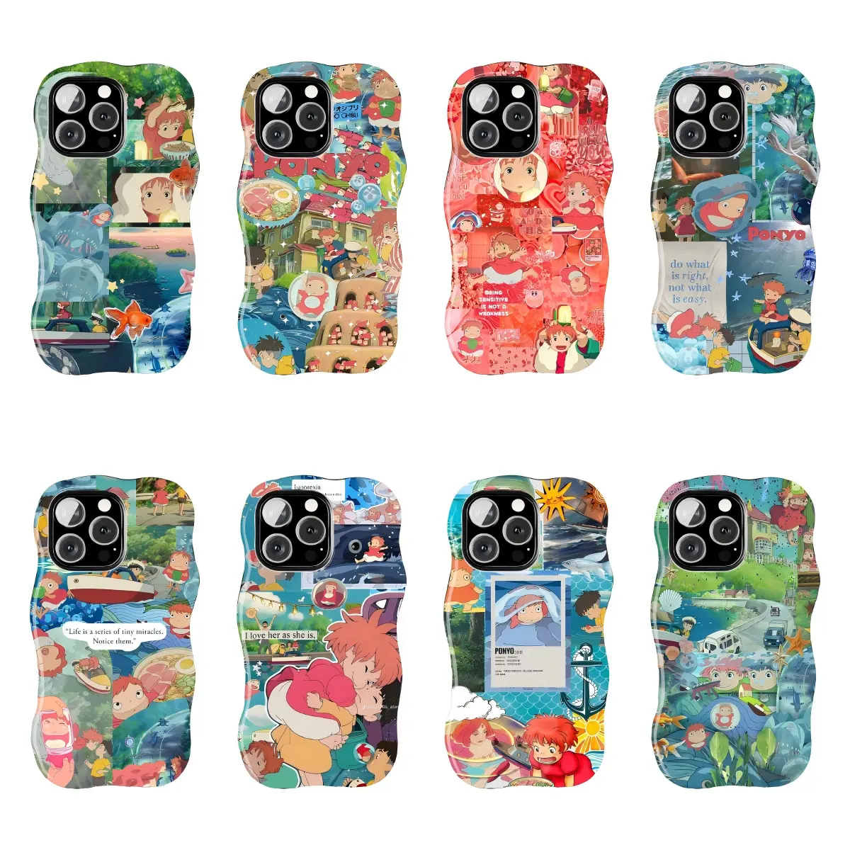 Ponyo Collage TPU Phone Case, Protective Mobile Phone Accessory Suitable for iPhone 17 to 11 Pro Max/Plus, Protection, Accessories, Safety
