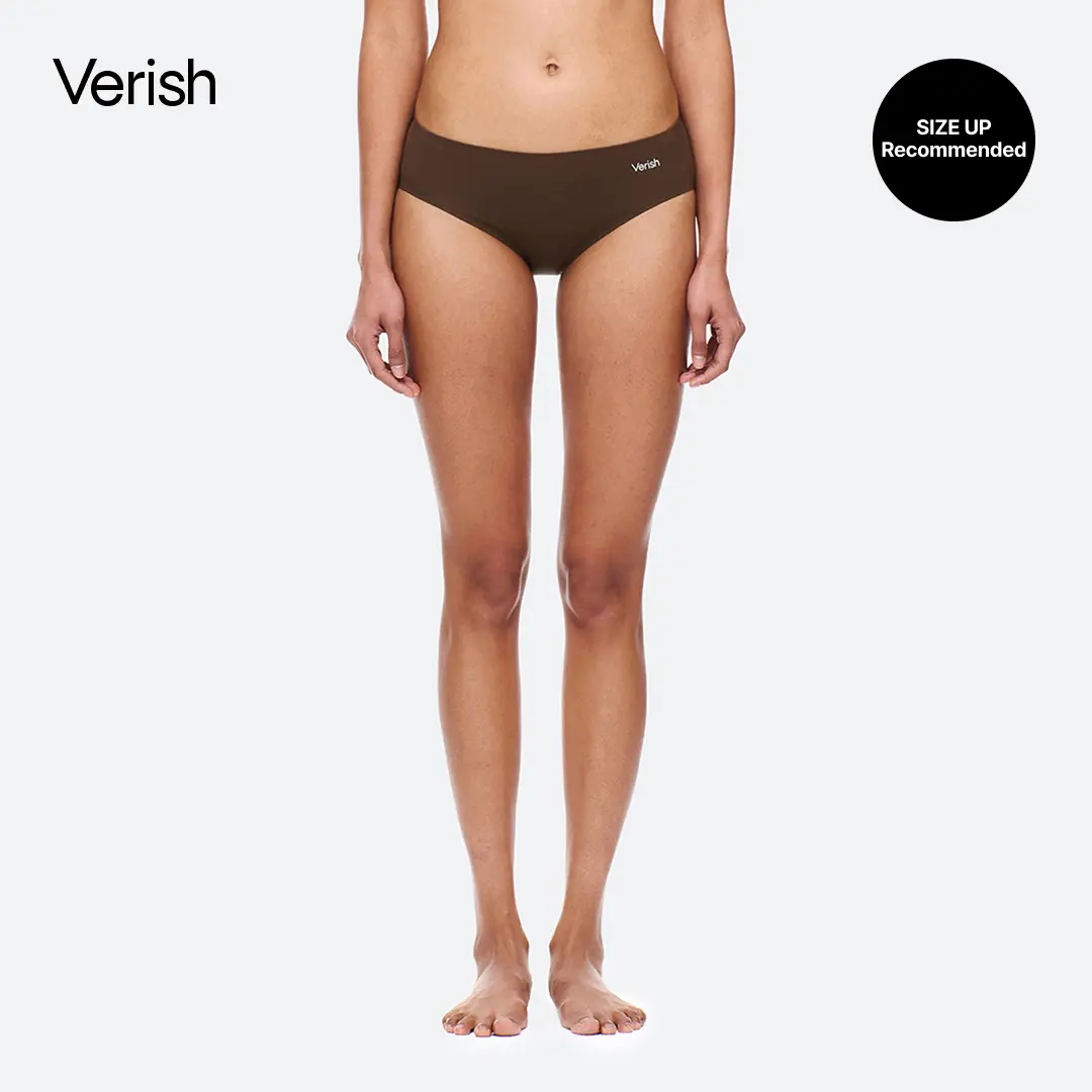 [VERISH] Cool Fit Panty Volume Fit - SIZE UP RECOMMENDED - Seamless Hip-Hugger Underwear for Women - Mid-Rise No-Line Barely-There Cooling Everyday Comfort
