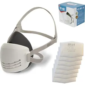Reusable respirator mask with 7 filters half mask respirator for woodworking welding polishing painting and work protection comfortable quickrelease headband and dual filtration