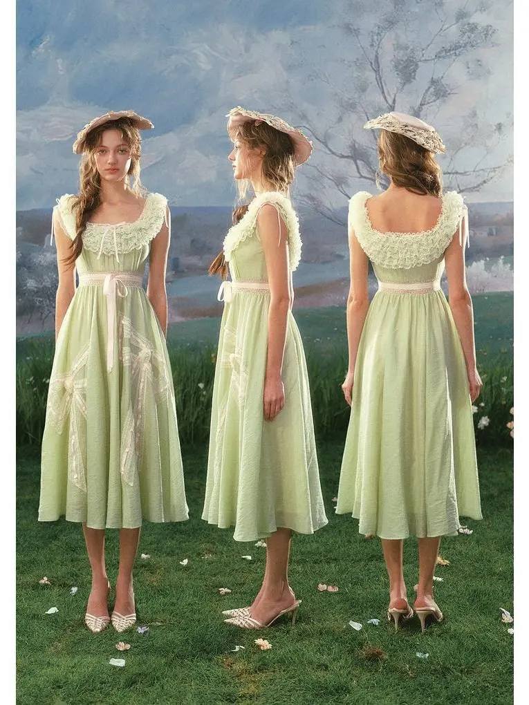Green Kite Dress 2.0-Womenswear Daily Wear Dress