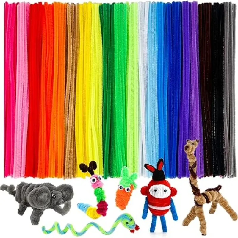 200pcs Rosewood Pipe Cleaners Handmade Craft Supplies, Soft Chenille Sticks for DIY Art & Crafts Projects Ideas, Creative Home Decor Essentials, DIY Material, DIY Decorations, DIY Products