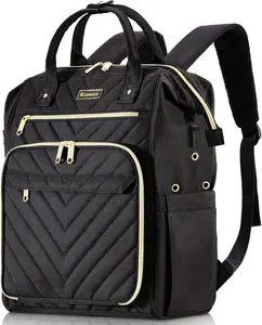 Knitting Bag Backpack Yarn Organizer with USB Charging Port Quilted Backpack for Women Gifts for Crocheters Large Travel Crochet Bag for Crochet Hooks Knitting Needles Yarn Supplies Black