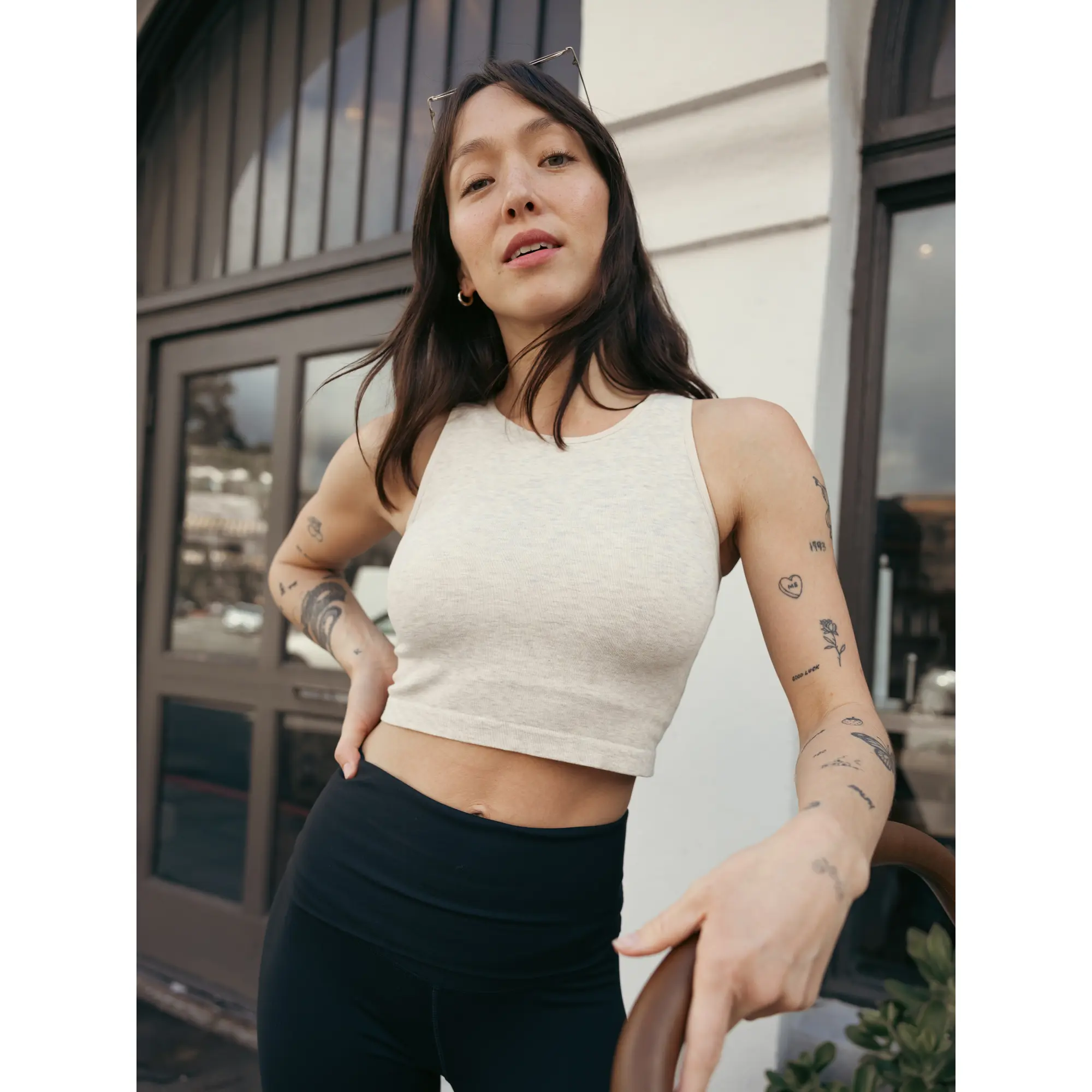 Sublime® Bamboo Maternity & Nursing Longline Bra | Oatmeal Heather