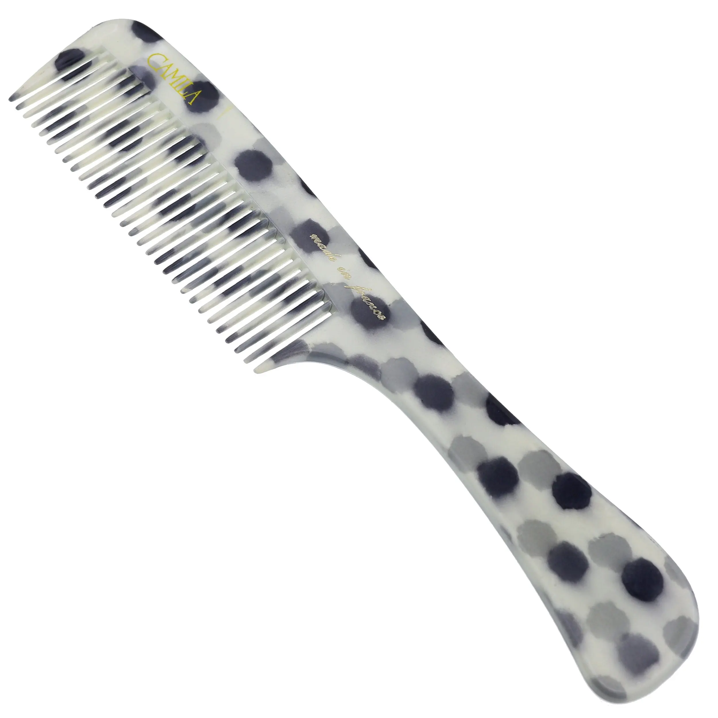 Polka Dot Wide Tooth Detangling Comb with Handle