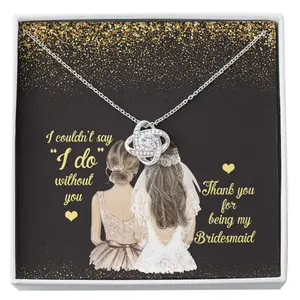 Bridesmaid Necklace, To My Bridesmaid Necklace “I Couldn’t Say I DO Without You” Gift, Wedding Day Custom Necklace