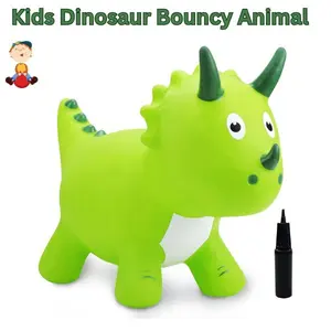 Halloween Gift Inflatable Dinosaur Bouncy Hopper for Kids – Ride-On Triceratops Bounce Toy for Boys Ages 18 Months to 4 Years – Indoor Outdoor Activity & Birthday Gift