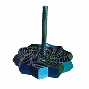 3.5" Small 3D Print Fidget Expandable Multi Color (blue, yellow, fuchsia) Star with Handle for Stress Relief or Fun Desk Toy Adult Child Gift #7