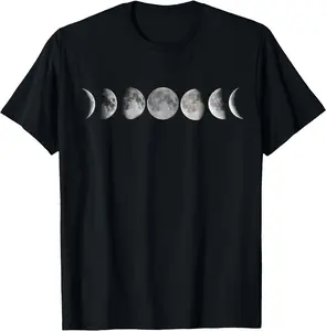 Lunar Cycle Apparel Astronomy Full Moon  T-Shirt Classic Cotton Unisex men  gifts