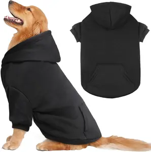 Sweaters for Large Dogs  Hoodie Fleece Sweater Soft Clothes Sweatshirt with Pocket Hoodie for Large Dogs(Black&XL)