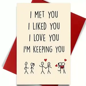 Sweet Day Greeting Card with Envelope, 1 Count Romantic Birthday Card, Anniversary Card, Gift for Boyfriend & Girlfriend, Couple Card, Custom Message Card