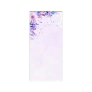 Purple Floral Notepad 4.25" x 9" 40-50 Tear-Away Pages Magnetic Backing Office & Fridge Use Stationery Classic