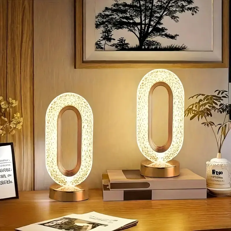 Luxury Oval Crystal Table Lamp, USB Rechargeable Night Light for Bedroom Living Room Party Dinner Decorative Lighting, Home Decor Light, Home Decoration Lamp, elegant lighting, Indoor Decorative Light
