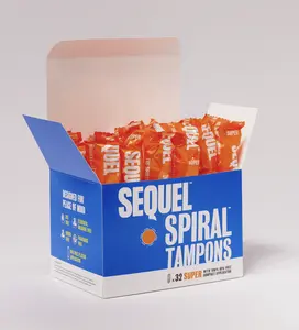 Sequel The Spiral Tampon, Super, Non-Toxic Plant Based - 32 Pack