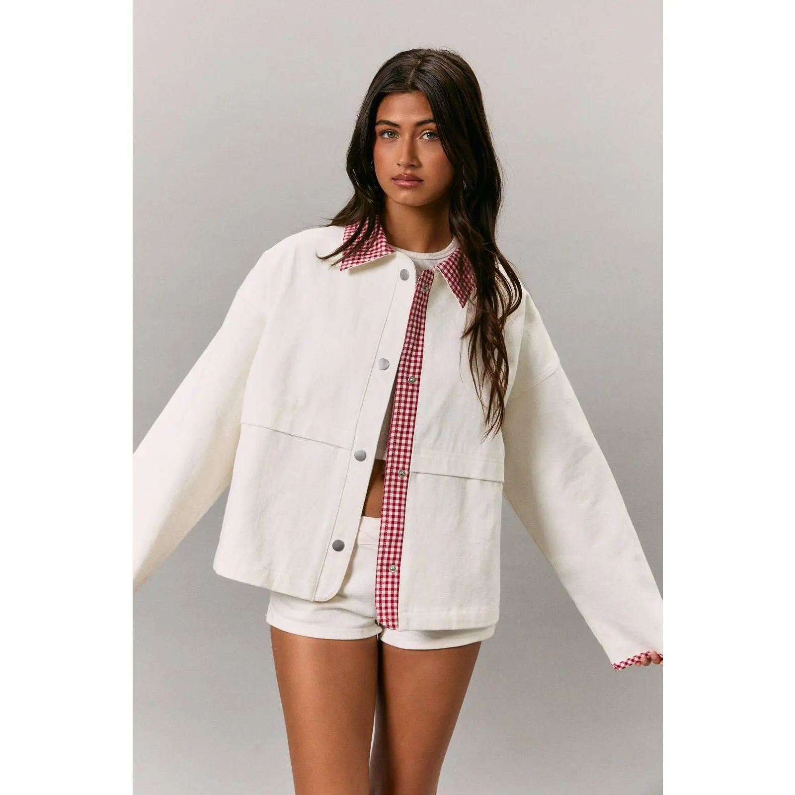 Gingham Contrast Jacket