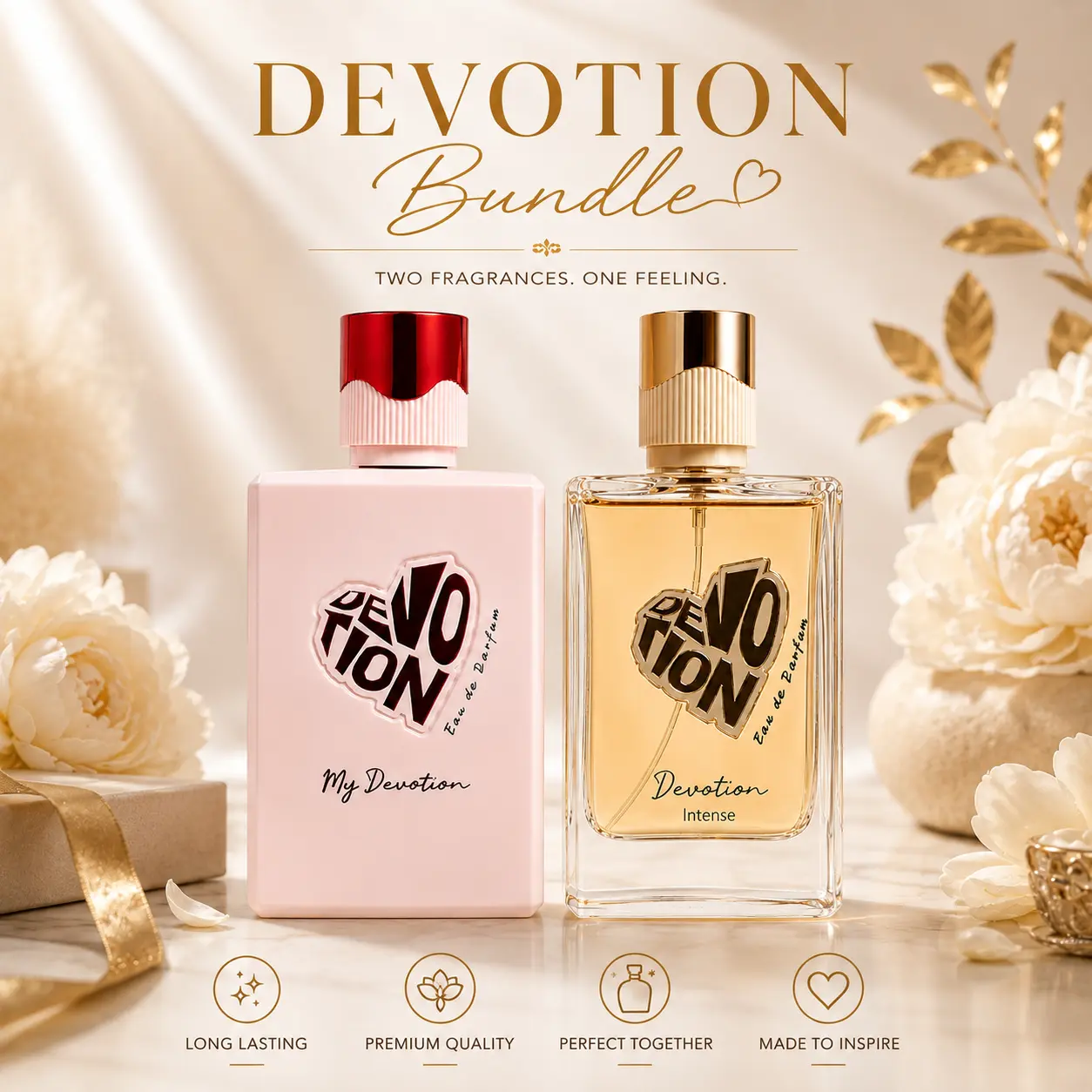 Mast Perfume Luxury Fragrance Bundle - Women's 3.4 oz Eau de Parfum Set, My Devotion + Intense Scent, Long-Lasting Luxury Option