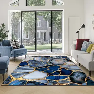 Velvet + Soft and Comfortable Retro Art Style Marble Texture Pattern Printed Carpet, Home Decoration Carpet, Living Room Large Carpet, Living Room Rug, Bedroom Carpet, Bedside Carpet