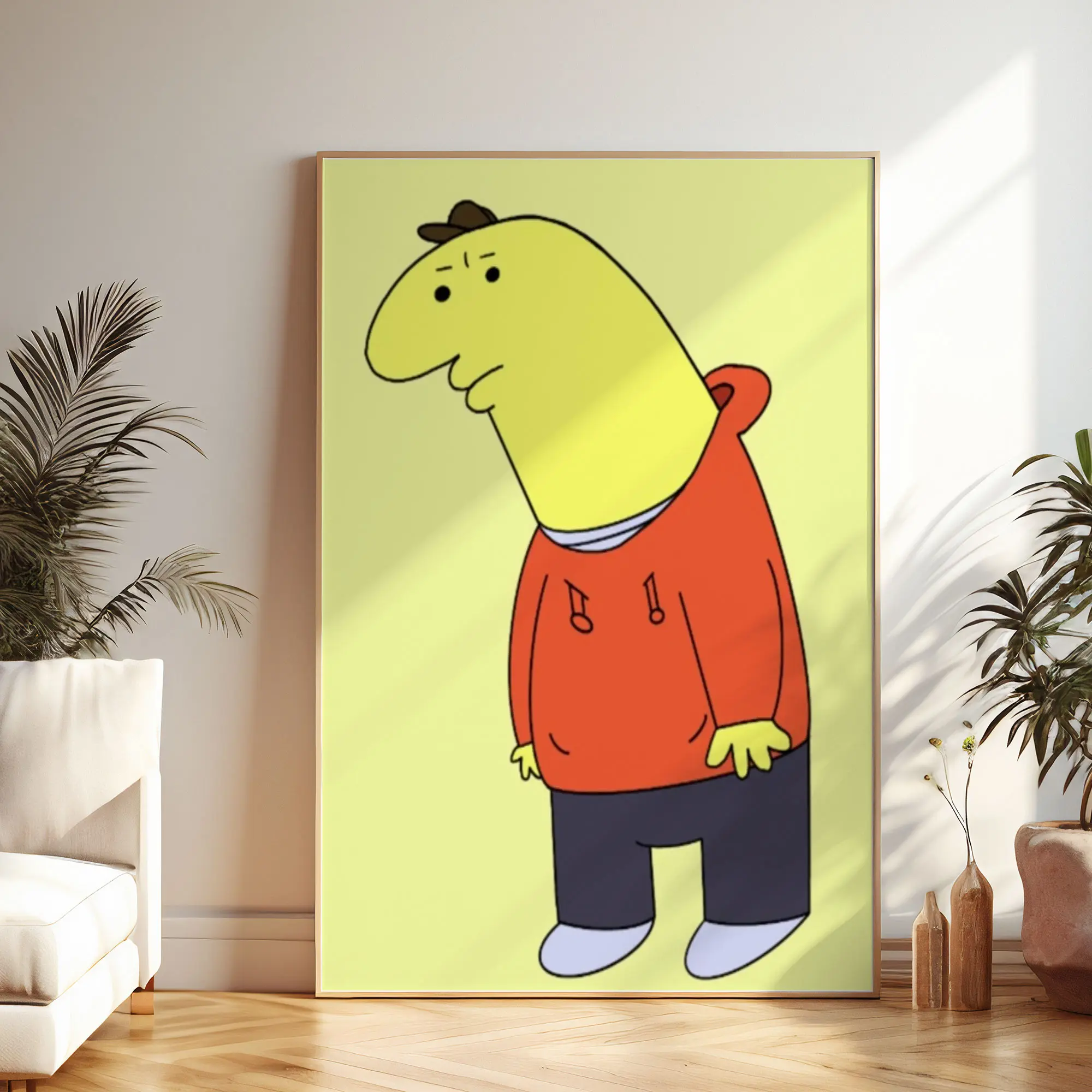 Smiling Friends Charlie Poster – Retro Cartoon Wall Art Print, Funny Aesthetic Room Decor for Bedroom or Office Walls, Unframed