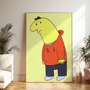Smiling Friends Charlie Poster – Retro Cartoon Wall Art Print, Funny Aesthetic Room Decor for Bedroom or Office Walls, Unframed