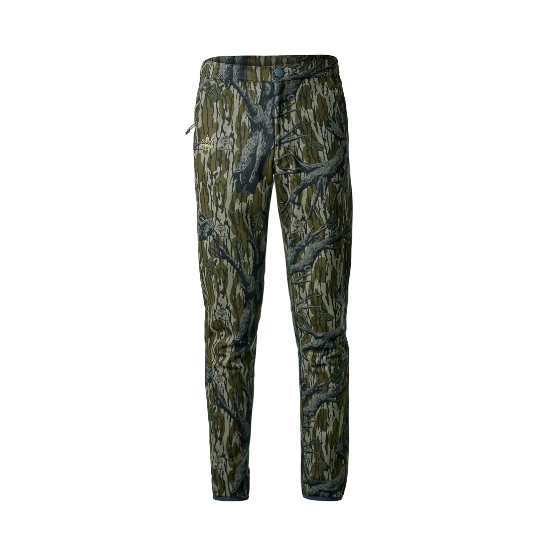 Outbound Wader-Jogger Pants in Mossy Oak Bottomland All Seasons Durable Polyester Microfleece Lycra Binding Secure Fit Slim-Fitting Camo Pattern