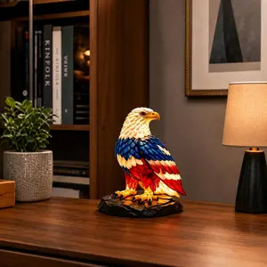 American Patriotic Eagle Resin Ornament - Ambient Home Decor Lamp, Creative Holiday Craft Piece