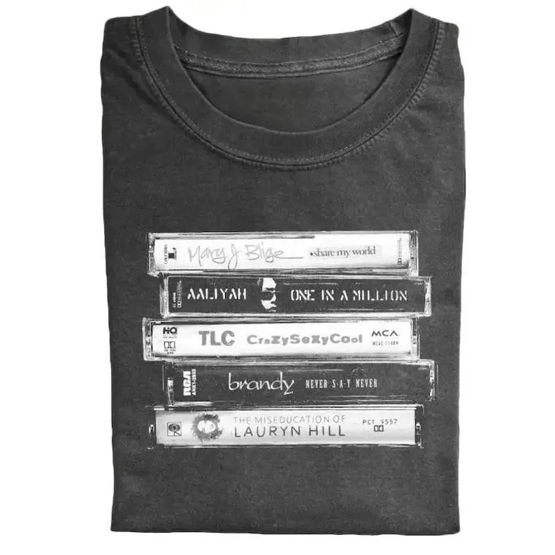 Vintage 90s Female Singers Shirt, R&B Cassette Tape Shirt, Aaliyah, Music Graphic Tee