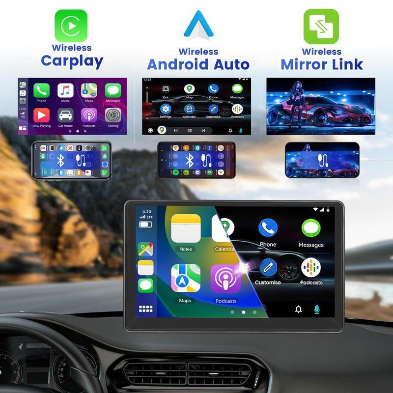 2026 New Wireless Carplay Screen for Car, 7 Inches, Backup Camera, Music/Mirror Link/Navigation for All Cars，Equipped with AUX cable