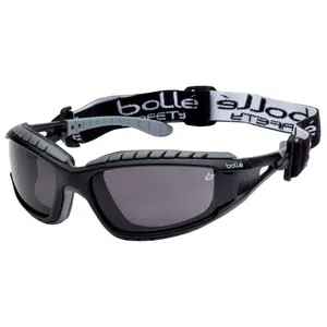 Bolle Tracker Safety Glasses with Black Frame and Smoke Anti-Fog Lenses