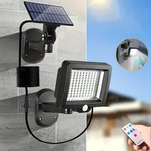 Outdoor Solar Light with Motion Sensor Sensing with Remote Control, Solar Outdoor Flood Light, Smart Light Control Sensor Light, Commercial Street Area Lighting Security Wall Sconce, 4 Lighting Modes for Garden, Street, Porch, Yard