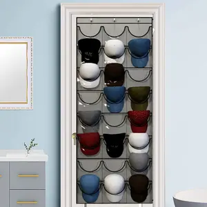 24 Deep Pockets Hat Organizer Racks for Baseball with 3 Hooks for Bedroom