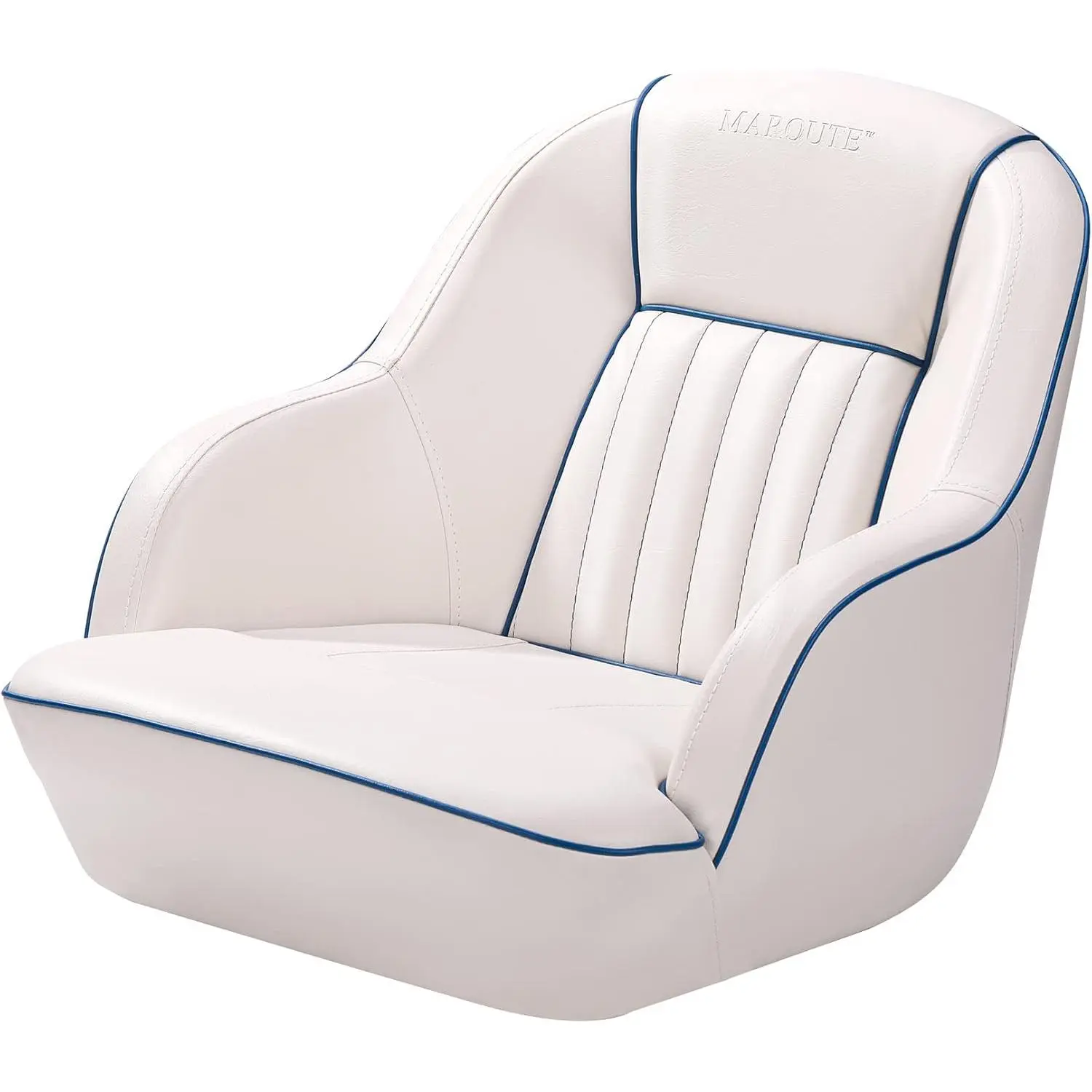 Garvee Boat Captain's Chair – Bucket Seat with Thickened Sponge Padding, Fishing Boat Seat, Pontoon Boat Seat, Suitable for Fishing Boats, Sightseeing Boats, Speedboats, Canoes, White/Blue