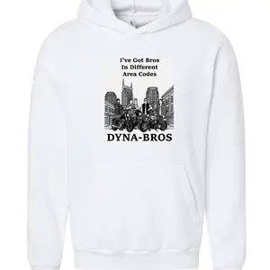 Men's Dyna-Bro Area Codes Graphic Hoodie - Motor-Matching Garment, Casual Cotton-Spandex Menswear Top, Comfortable Vest-Style Hooded Sweatshirt