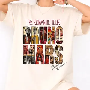 Brunoo Romantic Tour Shirt, Retro Pop Concert Tee, Unisex Music Lover Gift, Unisex Sweater Pullover Tee