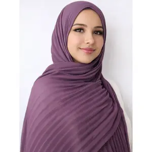 Pleated Chiffon Hijab - Purple