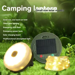 Outdoor Camping Light Waterproof Solar Camp Lamp Tent Tape Storage Emergency Light USB Rechargeable Perfect Survival Tool Holiday Gift
