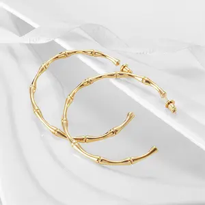 Bamboo Earhoops, Fashion Costume Jewelry Earrings Accessory