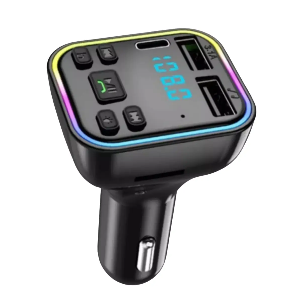 Bluetooth Car FM Transmitter Adapter, FM Transmitter In Car Wireless MP3 Player Dual/2 USB Charger Fast Charging 12V 24V, Universal Fits for Car SUV