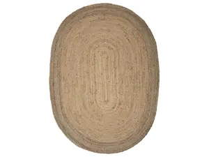 212 MAIN 9 ft. Natural Toned Oval Shaped Hand Braided Area Rug, Soft, Earthy Charm, for Indoor Use