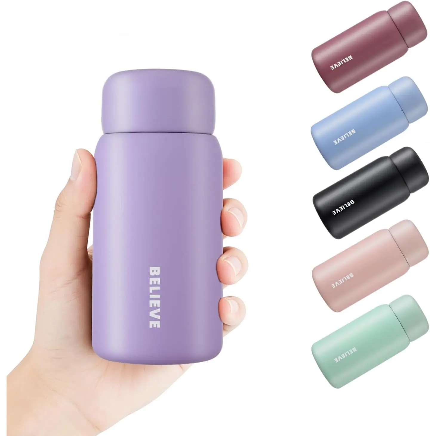 7oz Mini Insulated Water Bottle, Leak-Proof Pocket Size Flask for Hot & Cold Drinks, Portable Small Coffee Cup for Women, , Travel, School & Office