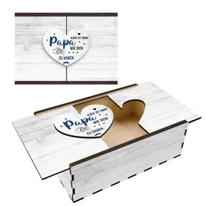 1pc wooden gift box and clothing box, happiness is having a dad like you, suitable as a holiday/birthday gift for family/friends/lovers on Christmas/Valentine's Day/Easter/Father's Day/Mother's Day, home decoration.