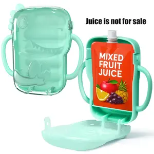 1-Piece Dinosaur And Unicorn Shaped Juice Anti Squeeze Storage Box, Bracket Without Squeeze Bag. Food bag and juice box bracket - anti squeeze yogurt bag can be reused and Dishwasher Safe