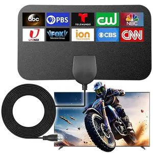 TV Antenna 2026 Smart Indoor Amplified Antenna, 4K 1080P with Intelligent IC Chips, 50-Mile Long Range, Clear & Stable Free Channels, Super Easy to Install for Home & Travel