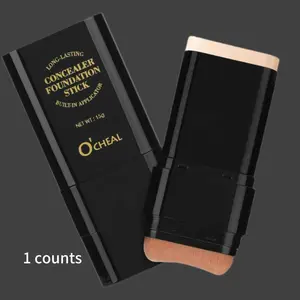 Double-Ended Foundation Stick, Concealer Contouring Cream, Blemish Spot Cover Up Highlighter, Daily Makeup Essential Tool, Highlighting Foundation, Perfecting Complexion Stick, Tinted Foundation Stick