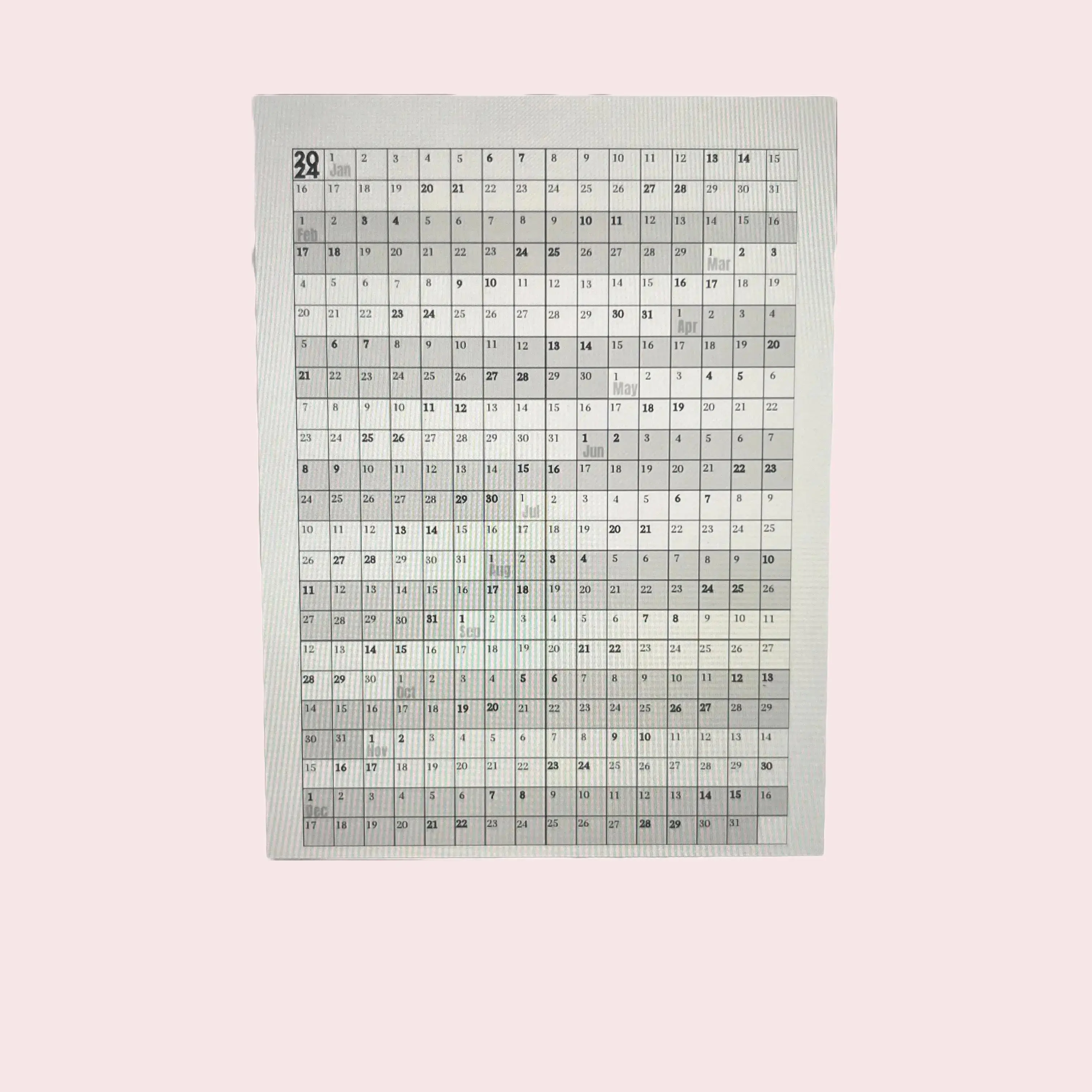 365 day continuous calendar