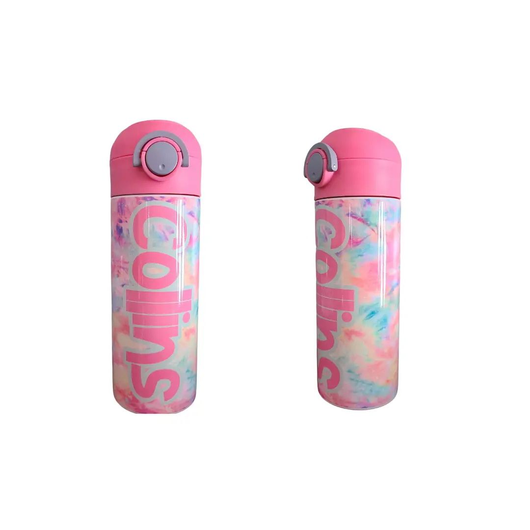 Pink Tie Dye Personalized Water Bottle