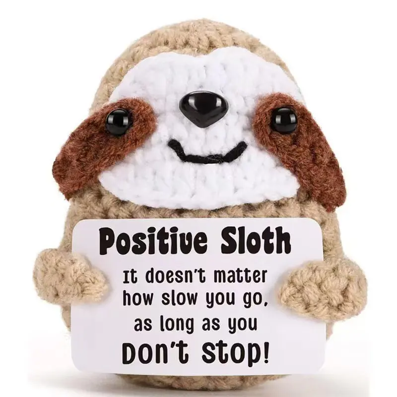 Psitive SlothGifts from Daughter - Gifts for Mom Christmas | Funny Gifts for Mom Christmas Stocking Stuffers Mothers Day from Daughter Son, Small Cute Crochet Sloth for Mother Mama Mommy