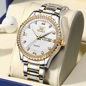 [TikTokshopBlackFriday]OLEVS Men's Watch Analog Quartz 30M Waterproof High-Quality Band 40mm Case Diameter 9.5mm Thickness